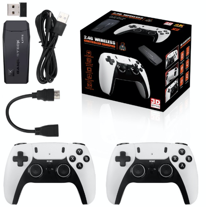 Consola tip stick cu jocuri retro 15000 de Jocuri Video 9 emulatoare si 2 controller Wireless